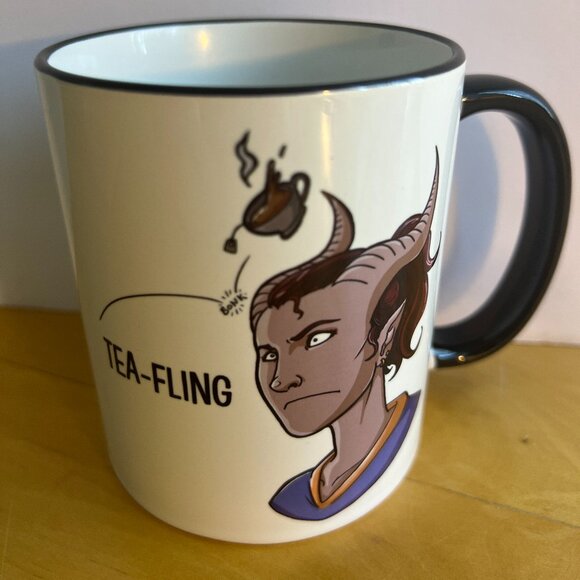 Odd and Unique Looking Ceramic Mug "Tea-Fling" Crazy Character By Orca Gift - Picture 1 of 6
